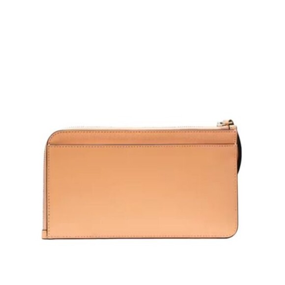 New Kate Spade Lucy Medium L-zip Wristlet Saffiano Leather Orange Cream - Picture 4 of 4